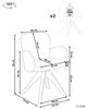 BELIANI Drehbarer Esszimmerstuhl 2er Set Taupe Stoff Braune Produktbild-Vorschau 3