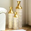 okwish 3-teiliges Metallvasen Standvasen-Set Blumenvase Produktbild-Vorschau 4