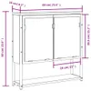 vidaXL Kúpeľňová zrkadlová skrinka smoke oak 60x16x60 cm Náhľad obrázku produktu 7