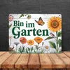 Bin im Garten Metallschild XL in 21x28 cm mit Schmetterling Produktbild-Vorschau 4