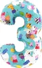 1 fóliový balón číslo 3 Peppa Pig, 66 cm / 26 palcov Náhľad obrázku produktu 1