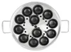 A top-down view of a multi-cup egg poacher pan. Produktbild-Vorschau