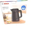 The image shows the packaging of a Bosch electric kettle. The packaging features a picture of the kettle, along with product details and branding. Podgląd zdjęcia produktu