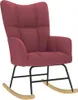 Schaukelsessel mit Hocker Weinrot Stoff, Schaukelstühle Produktbild-Vorschau 5
