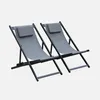 Two gray deck chairs are shown side-by-side against a light gray background. Anteprima dell’immagine prodotto