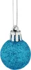 A single blue glitter Christmas ornament hanging from a silver string. Náhled obrázku produktu