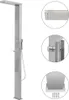 A stainless steel outdoor shower stand with a rain shower head and a handheld shower. Anteprima dell’immagine prodotto