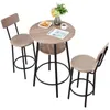 Set da bar VEVOR (3 pezzi) con 2 sedie da bar e bordi Anteprima dell’immagine prodotto 1