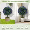 COSTWAY 2er pianta artificiale 55cm, bosso con fiori di Anteprima dell’immagine prodotto 8
