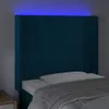 vidaXL LED Kopfteil Dunkelblau 83x16x118/128 cm Samt Produktbild-Vorschau 4