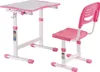 A pink and white adjustable desk and chair set for children, shown against a white background. Produktbild-Vorschau