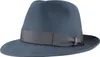 Borsalino edler Fedora Haarfilzhut mit mittelbreiter Krempe in blau
