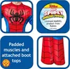 Collage of images showing details of a Spiderman costume for children. Produktbild-Vorschau