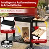 Holzkohlegrill mit Rädern und Ablagen – Grillwagen 50×26,5 Produktbild-Vorschau 3