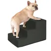 A French Bulldog stands on a three-step pet stair. Produktbild-Vorschau