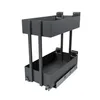 A two-tier pull-out cabinet organizer with metal slides, shown against a white background. Voir les images du produit