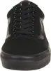 A close-up, front view of a black Vans sneaker. Voir les images du produit