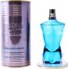 A bottle of Jean Paul Gaultier Le Male aftershave lotion and its packaging are displayed against a white background. Voir les images du produit