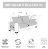 2-Sitzer-Bankbezug XL, gewatteert, umkehrbar, Grau/Schwarz Anteprima dell’immagine prodotto