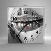 Wanduhr - Quadrat - Glasuhr - Lippen Gesicht weiblich Produktbild-Vorschau 3