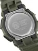 The back of a green Casio G-Shock watch with a metal case back showing the model number and 'Carbon Core Guard' branding. Produktbild-Vorschau