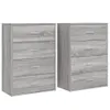 The Living Store Sideboards 2 Stk. Grau Sonoma 60x31x84 cm Produktbild-Vorschau 3