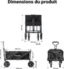 Toboli Chariot de transport Enfant Noir Pliable 100 kg avec Voir les images du produit 3