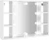 vidaXL Spiegelschrank mit LED Hochglanz-Weiß 76x15x55 cm Produktbild-Vorschau 3