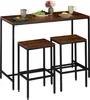 Set da bar Relaxdays, 3 pezzi, bancone con sgabelli, tavolo Anteprima dell’immagine prodotto 1