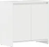 A white bathroom cabinet with two doors. Voir les images du produit