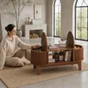 UnboxG Table basse ovale de 100 cm, imitation bois de noyer Voir les images du produit 3