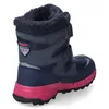 A single blue and pink children's winter boot is shown from a rear-side angle against a white background. Produktbild-Vorschau