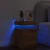 vidaXL Table de nuit avec lampes LED aspect chêne brun Voir les images du produit 4
