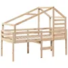 Hochbett mit Dach 90x200 cm Massivholz Kiefer Produktbild-Vorschau 1