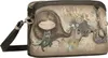 A close-up of a decorative crossbody bag with an artistic print. Podgląd zdjęcia produktu