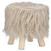 Relaxdays Fell Hocker, flauschig, 4 Holzbeine, gepolsterter Produktbild-Vorschau 9