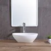 Lavabo da appoggio in Vetroceramica bianco ovale elegante Anteprima dell’immagine prodotto 3