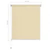 Store extérieur Crème 80x140 cm HDPE Voir les images du produit 5