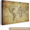 MuchoWow® - Leinwandbilder - Weltkarte - Vintage - Antik - Produktbild-Vorschau 1