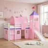 Homestyle4u Hochbett 90x200 mit Rutsche Turm Tunnel Produktbild-Vorschau 7