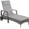 tectake® Rattan Sonnenliege 200 x 70 x 33 cm Produktbild-Vorschau 1