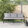 vidaXL Záhradný nábytok s vankúšmi čierny 180 x 72,5 x 71 Náhľad obrázku produktu 3