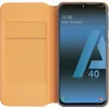 An open flip case for a smartphone, showing the phone's screen and the inside of the case. Produktbild-Vorschau