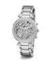 A silver Guess watch with a metallic band and a detailed face is shown against a white background. Náhled obrázku produktu
