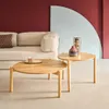 sweeek - 2er-Set runde Tische Holzlook - Natur Produktbild-Vorschau 2