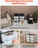 Collage of images showing a multi-drawer storage unit in different settings and close-ups of its features. Podgląd zdjęcia produktu