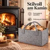 2 Stück Filztaschen Hellgrau Einkaufstasche Kaminholztasche Produktbild-Vorschau 6