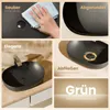 Collage of images showcasing a matte black ceramic washbasin with different features and benefits. Anteprima dell’immagine prodotto