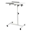 A white mobile laptop stand with wheels. Produktbild-Vorschau