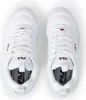 A top-down view of a pair of white Fila sneakers on a white background. Podgląd zdjęcia produktu